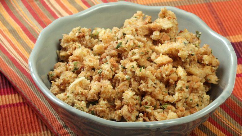 bowl of stuffing