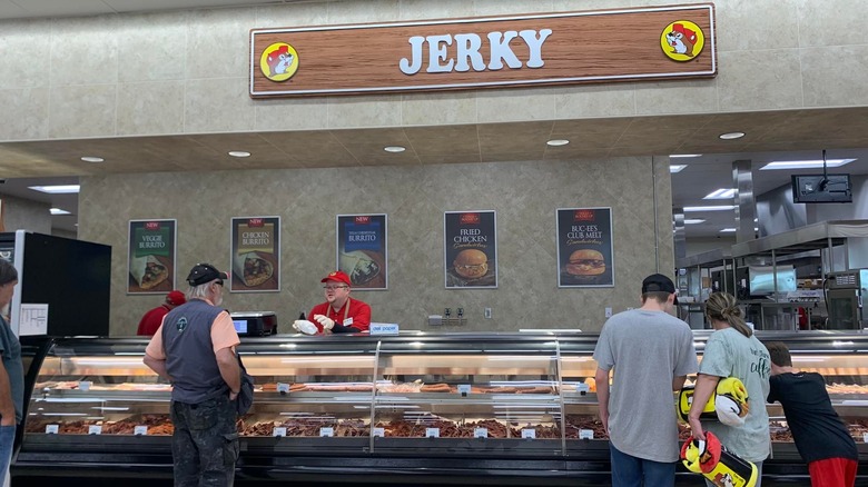 beef jerky counter at buc-ee's