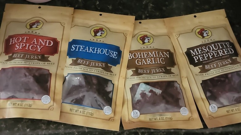 bags of buc-ee's beef jerky