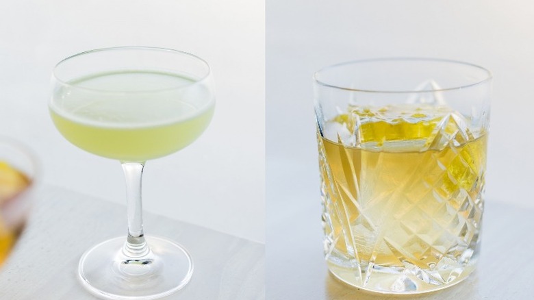 Two different Chartreuse cocktails