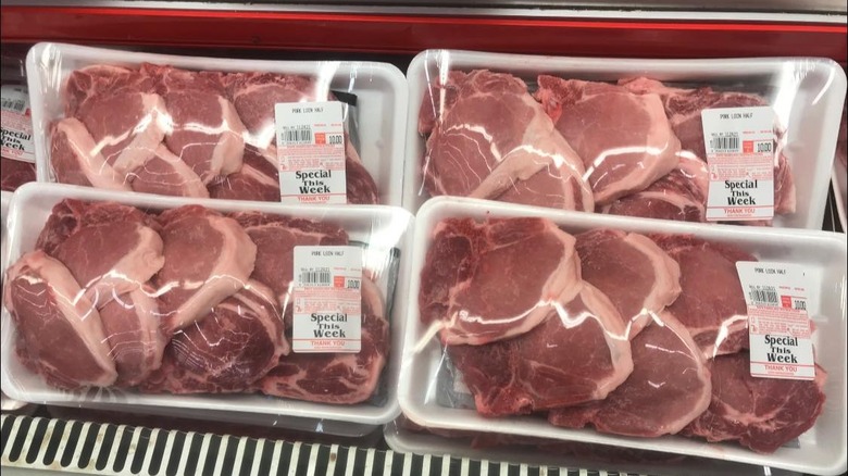 packaged steak at the market 