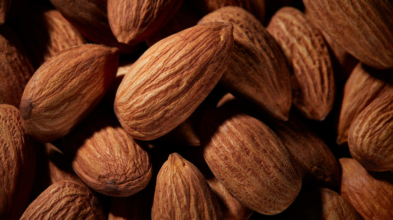 Almonds stacked on top of each other