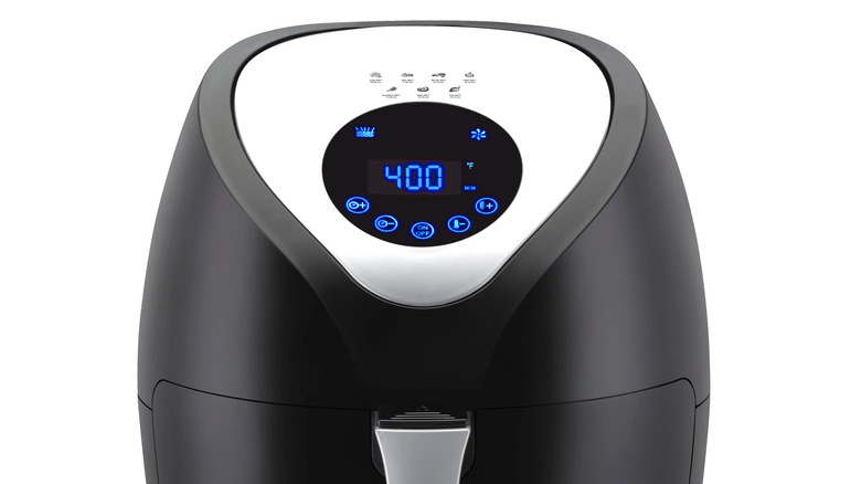 An air fryer preheated to 400 F