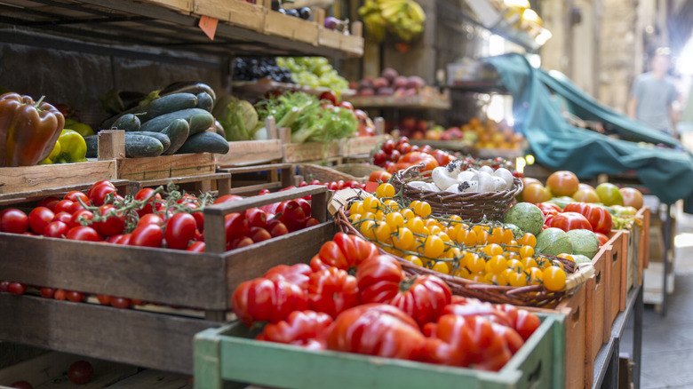 Crates of tomatoes