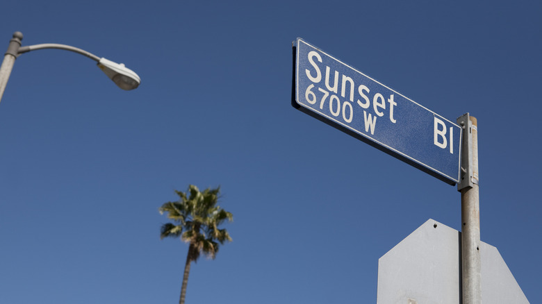 sunset boulevard street sign