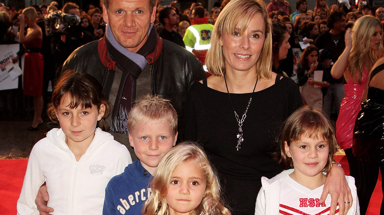 Tana and Gordon Ramsay on the red carpet with their children