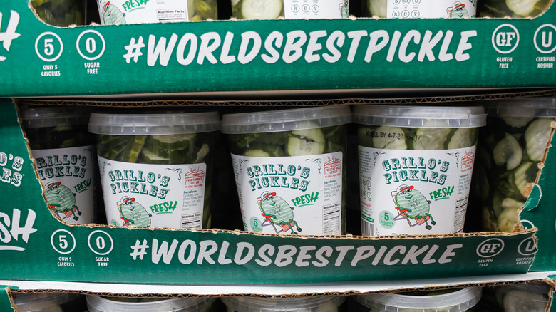 Cases of Grillo's pickles