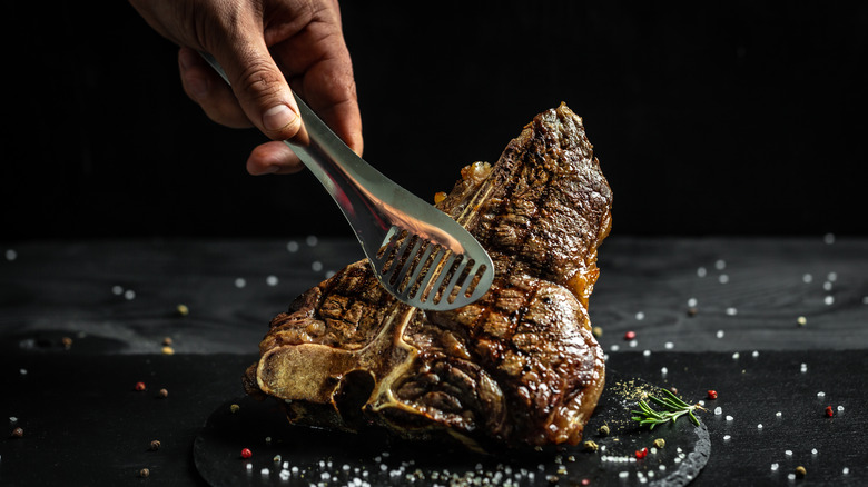 porterhouse steak with grill marks