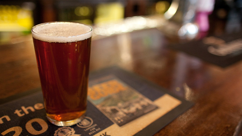 Pint of bitter in British pub