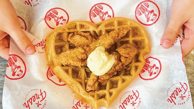 Slim Chickens Valentine's Day chicken & waffles