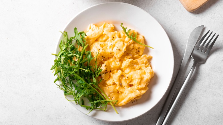 Plate of scrambled eggs