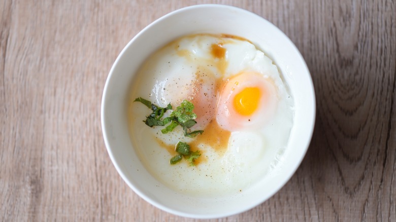 Bowl of onsen tamago