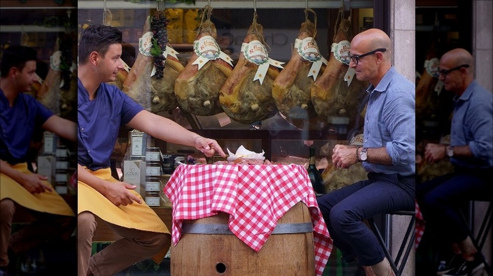 Stanley Tucci and butcher