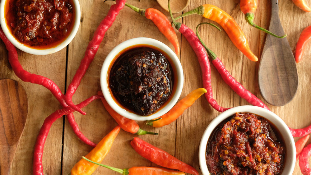 Different types of Indonesian sambal