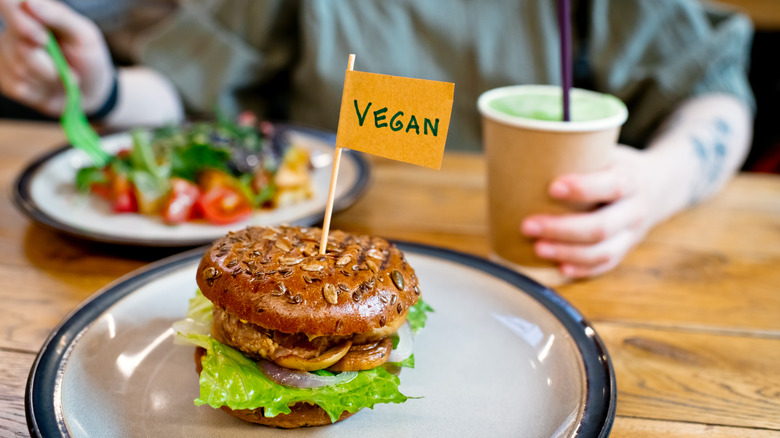 Vegan flag in burger