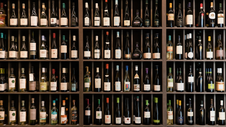A display of wine bottles