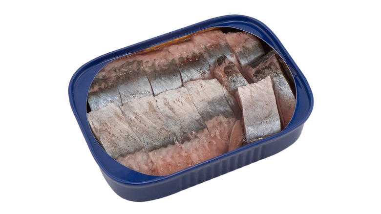 opened can of herring