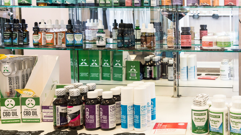 cbd products on shelf