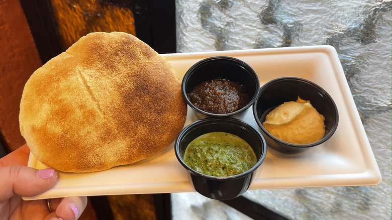 Bread, dipping sauces at festival