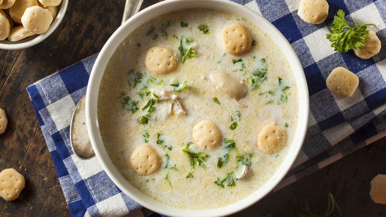 oyster stew with oyster crackers