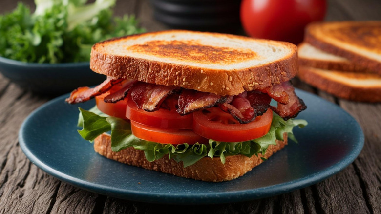 BLT sandwich on a plate