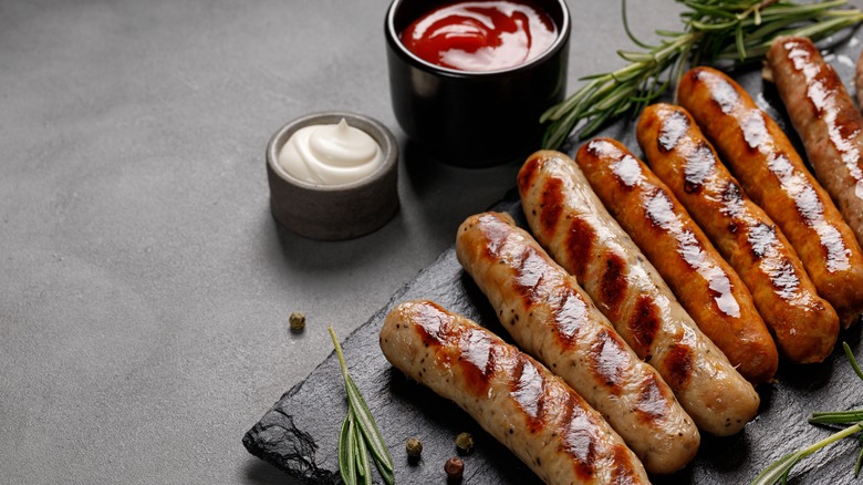 Array of grilled sausages