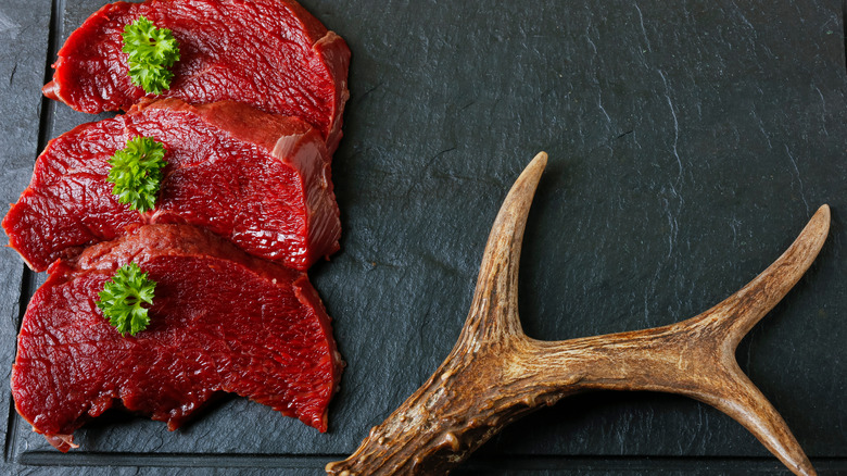 Venison on cutting board