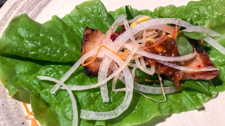 pork belly lettuce wrap