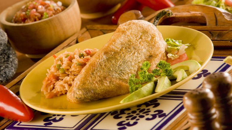 Chile relleno on plate