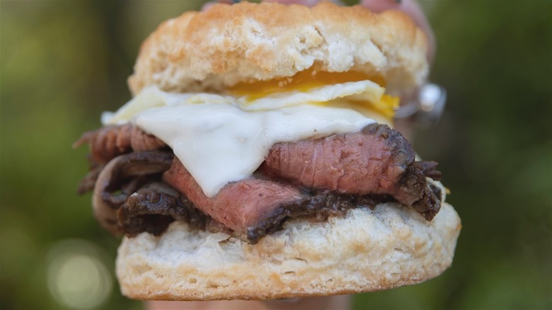 Hardee's steak breakfast biscuit