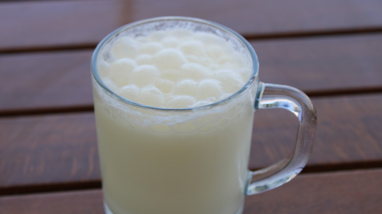 Buttermilk in glass cup 