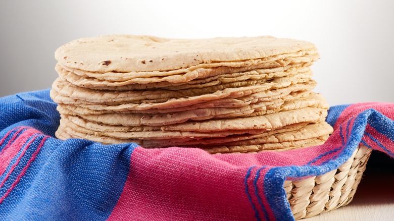 fresh tortillas in a basket