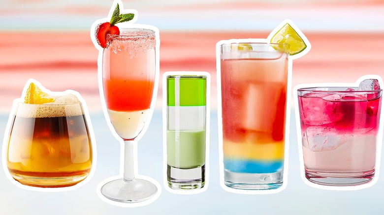 selection of layered cocktails