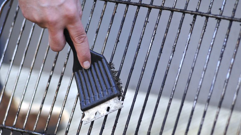 grill brush on grill grates