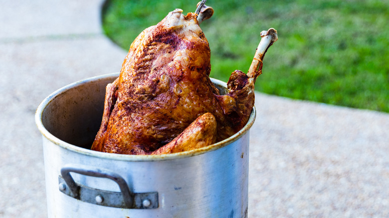 Deep frying a turkey