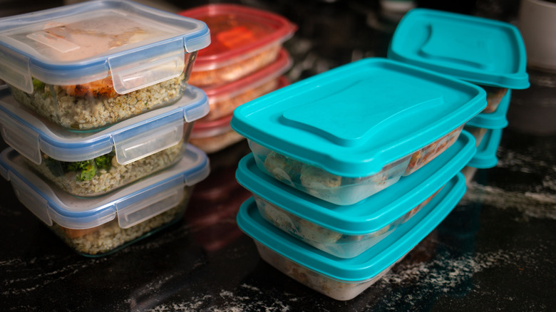 food storage containers in fridge