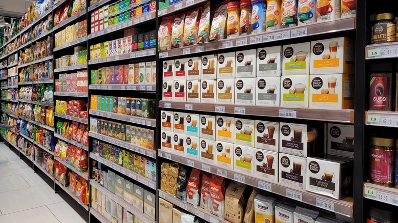 supermarket coffee aisle