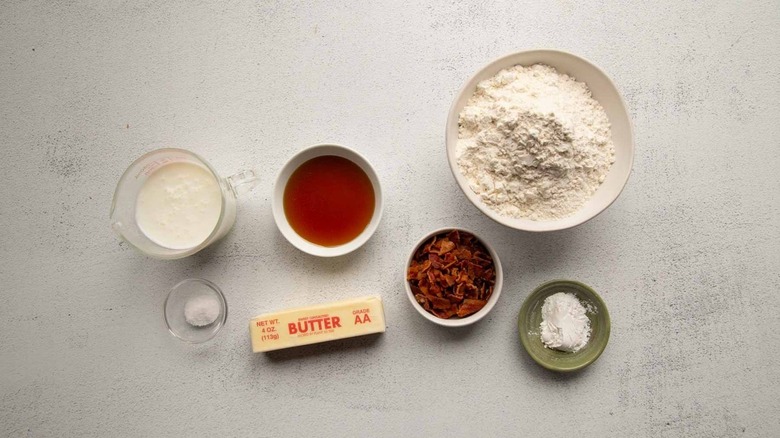 ingredients for maple bacon biscuits