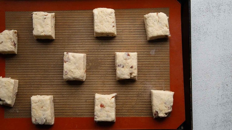 biscuits on lined pan