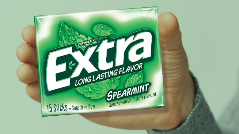 Spearmint gum.