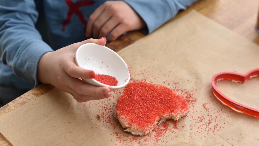 fairy bread being prepared