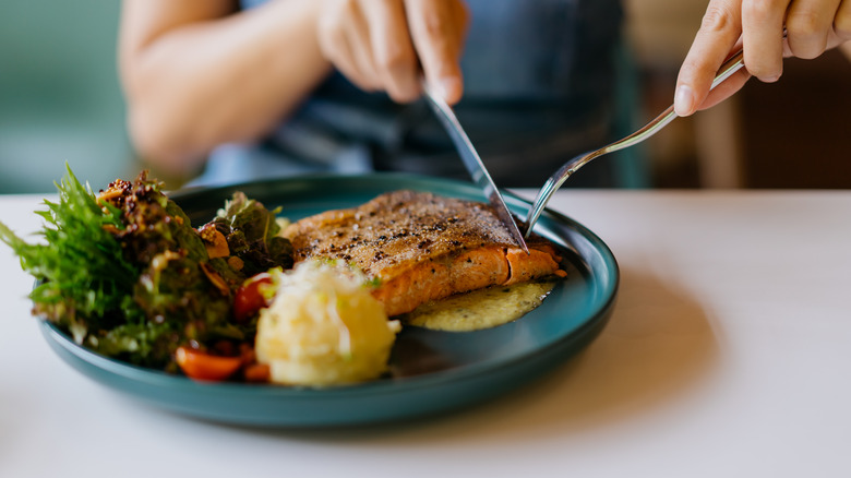 Salmon on a plate