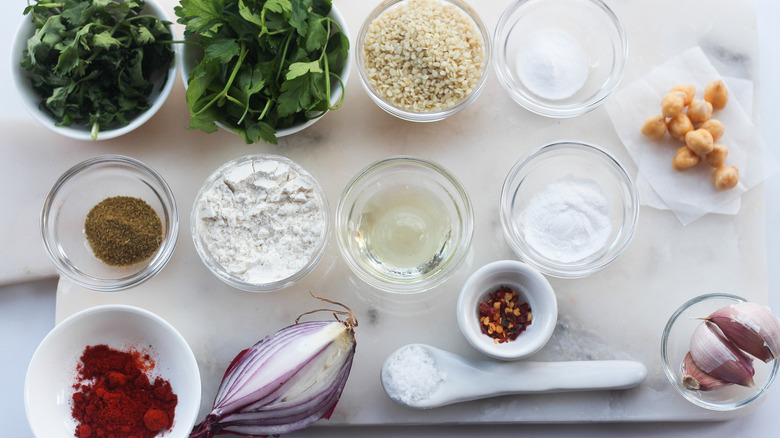 ingredients for falafel