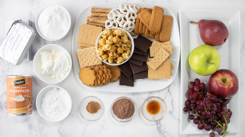 ingredients for fall dessert board