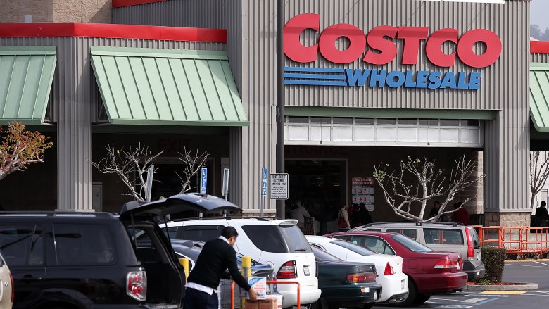 Customer unloading in Costco parking lot