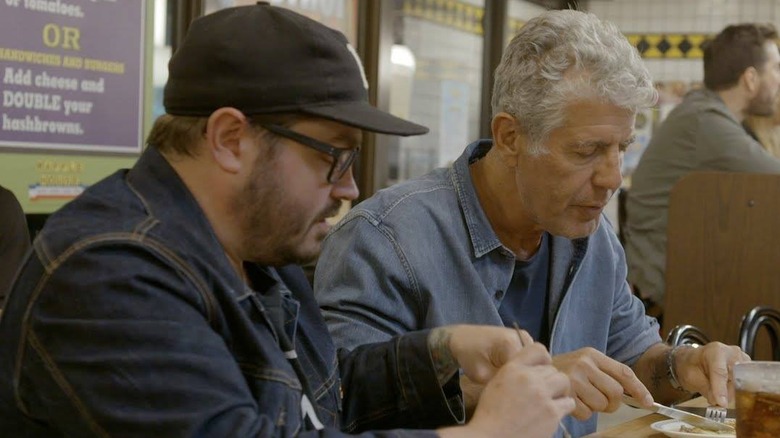 Anthony Bourdain with a friend on "Parts Unknown"