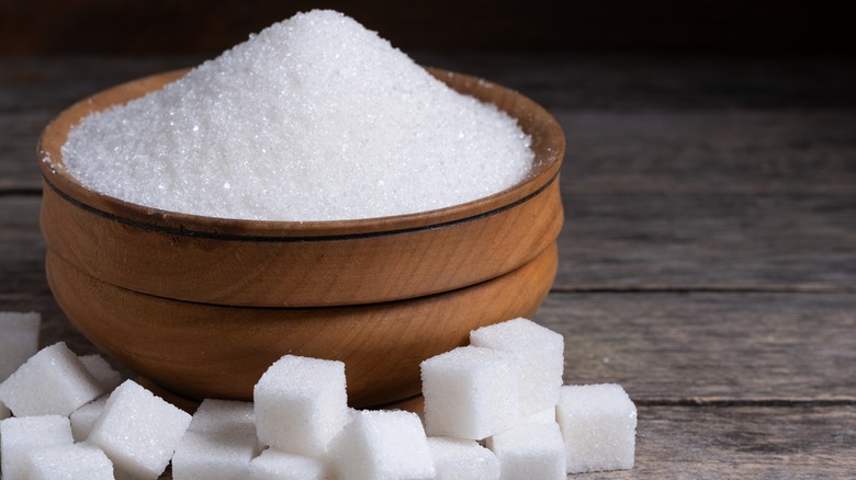 sugar bowl and sugar cubes