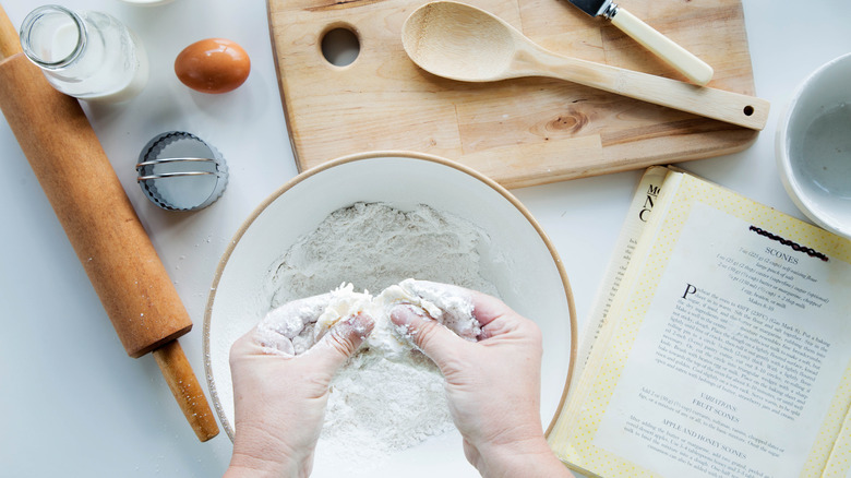 hands with scone dough recipe