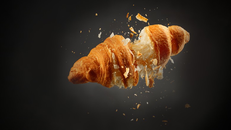 croissant broken in half