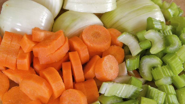 Mirepoix vegetables